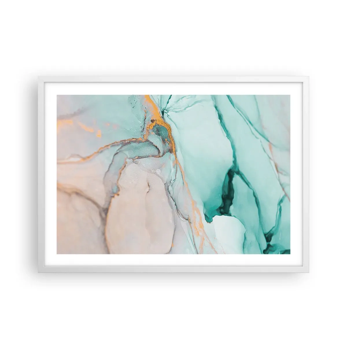 Poszter fekete keretben - Formák és színek tánca - 70x50 cm