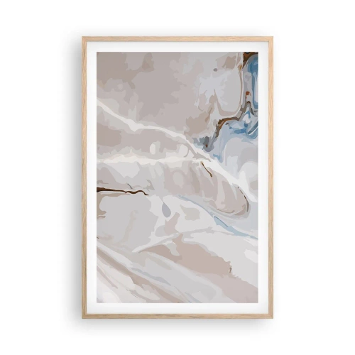 Poszter világos tölgy keretben - Kék kanyarog a fehér alatt - 61x91 cm