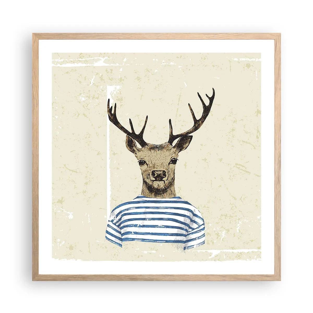 Poszter világos tölgy keretben - Mert szeretem a csíkos pólókat! - 60x60 cm