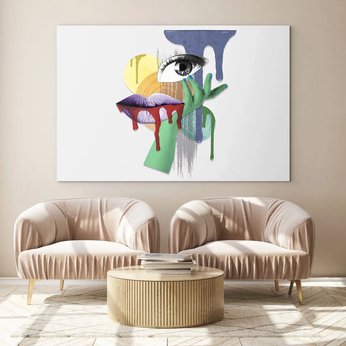 Üveg kép - Dekonstruált portré - 100x70 cm