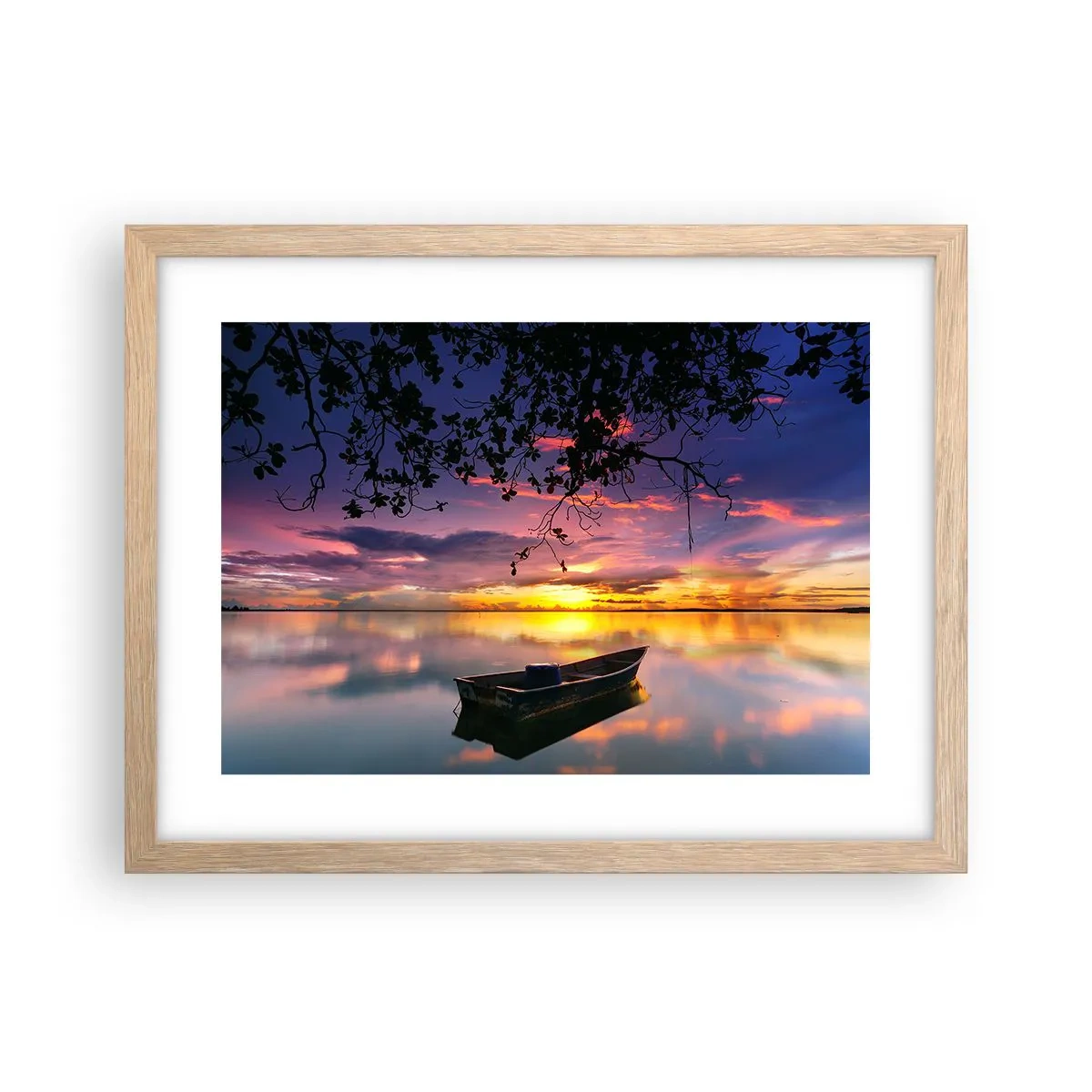 Poszter világos tölgy keretben - „Úgy tűnik, az ég közepén lógsz...” - 40x30 cm