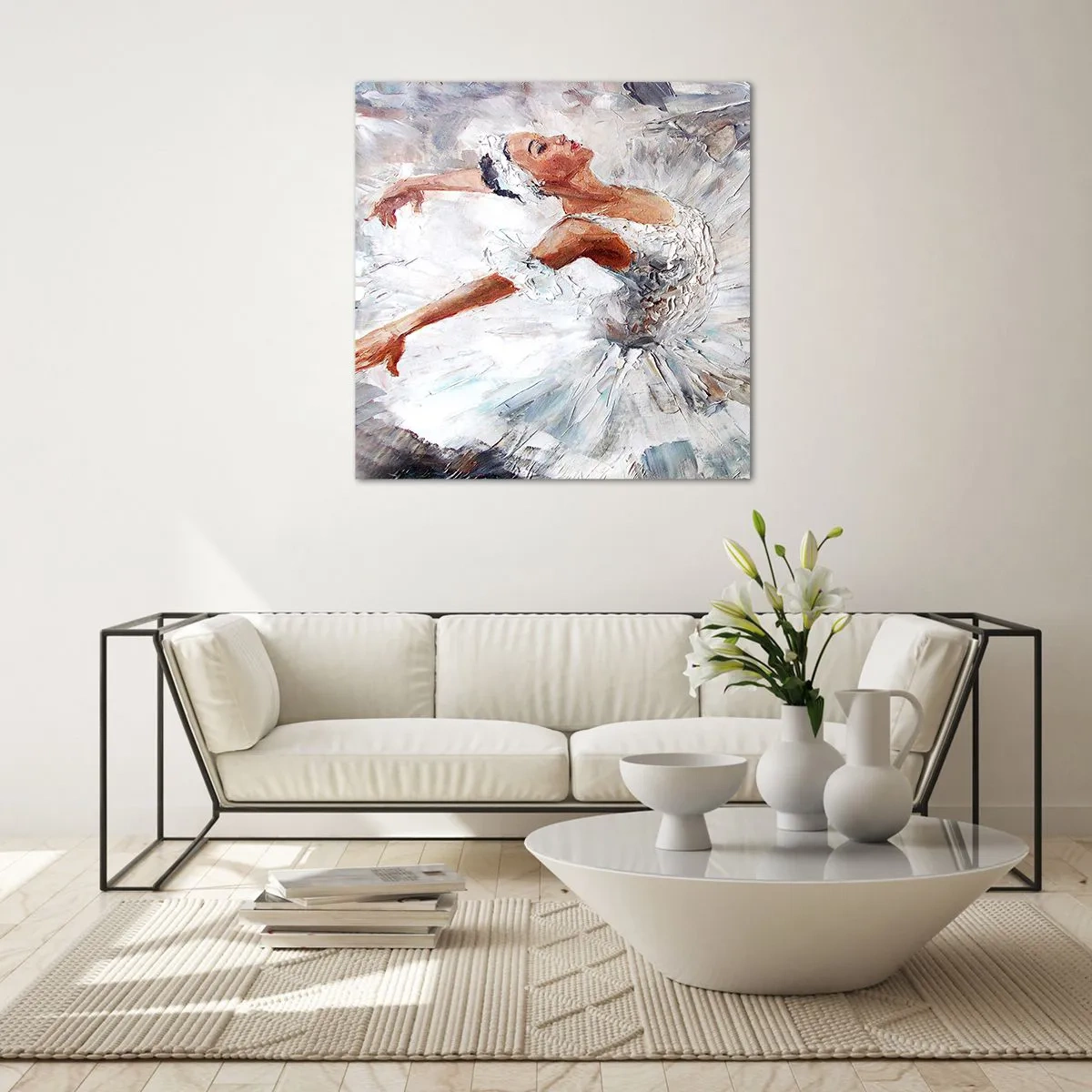 Üveg kép - Finom és könnyű, mint a tüll - 60x60 cm