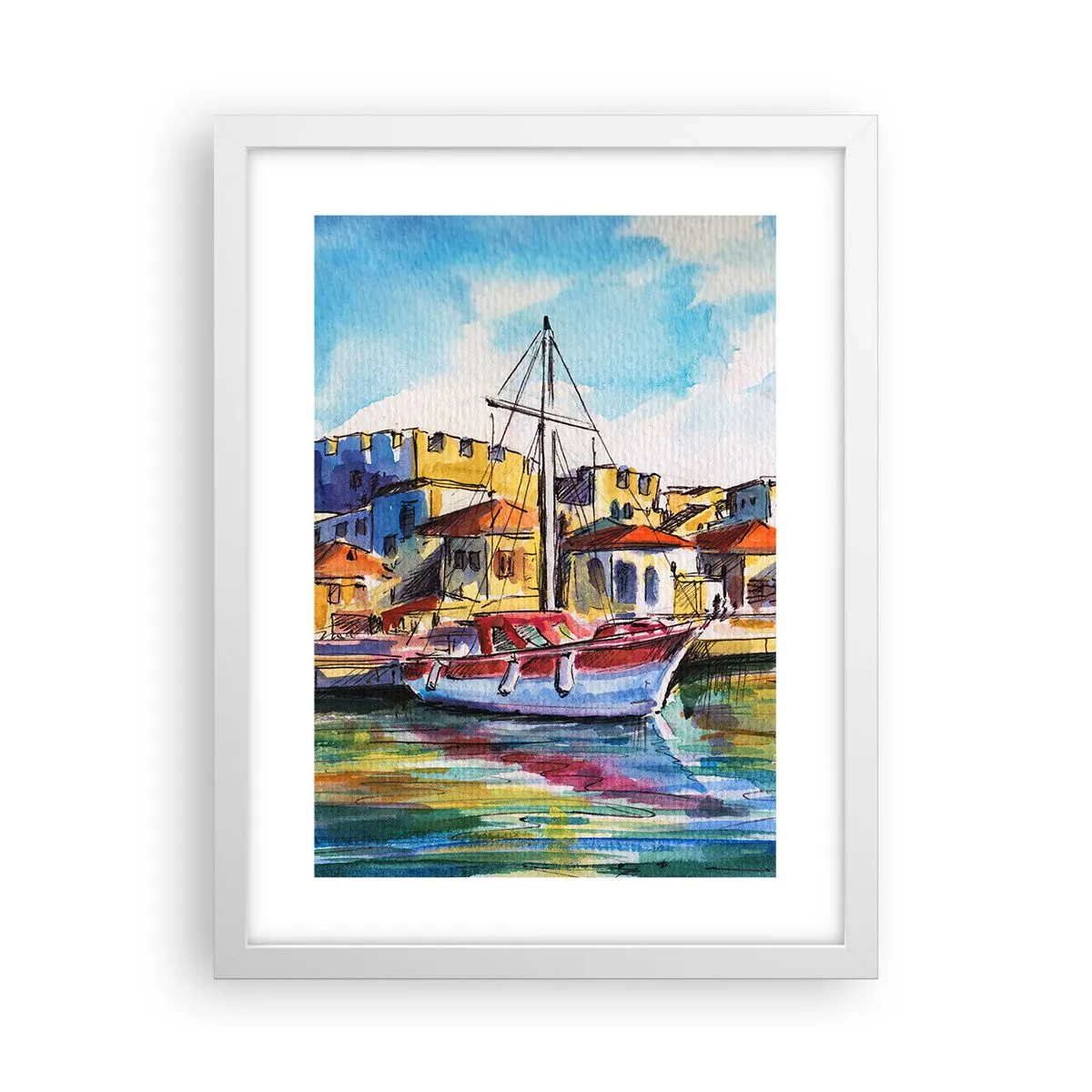 Poszter fekete keretben - Szivárványos délután - 30x40 cm