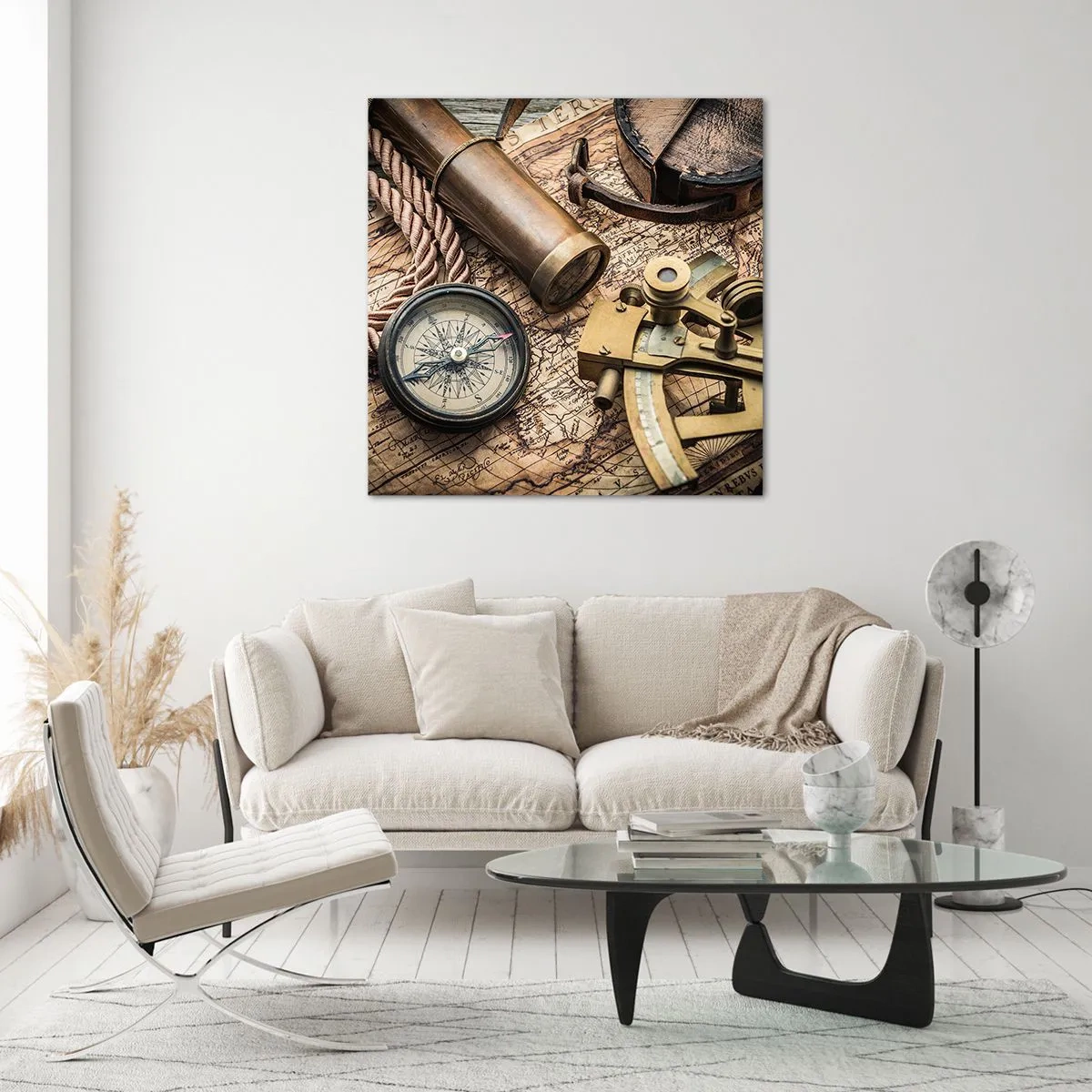 Üveg kép - Állítson be egy irányt - 60x60 cm