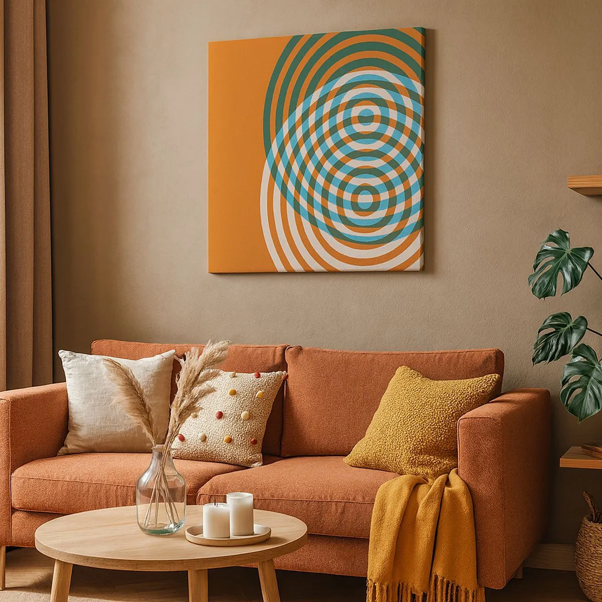 Vászonkép - Absztrakt körkörös variáció - 30x30 cm