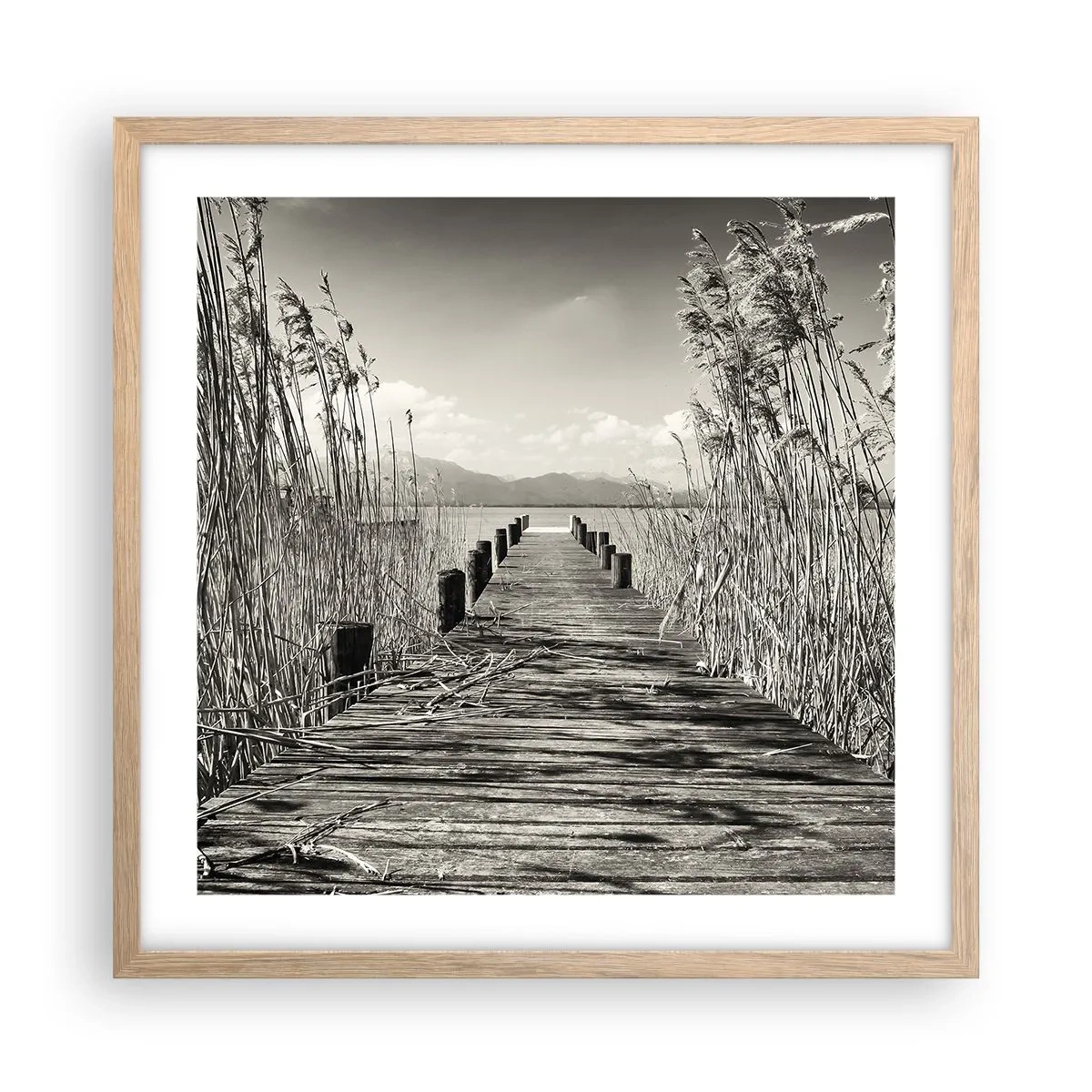 Poszter világos tölgy keretben - A fű csendjében - 50x50 cm