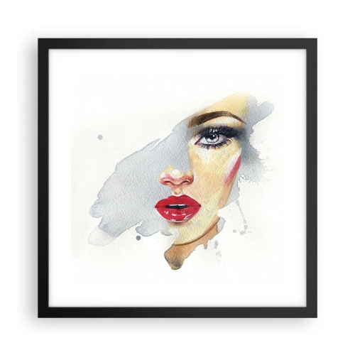 Poszter fehér keretben - Egy vízcsepp tükörkép - 40x40 cm