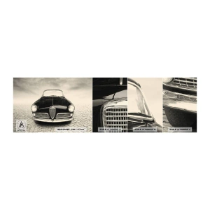 Fotótapéta Minta Öntapadós Deluxe Sticker - És hogy ne szeretnél engem? - Autó, Szüret, Fekete és fehér - 100x30 cm