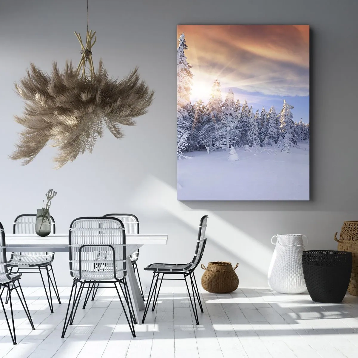 Vászonkép - A természet havas látványa - 65x120 cm