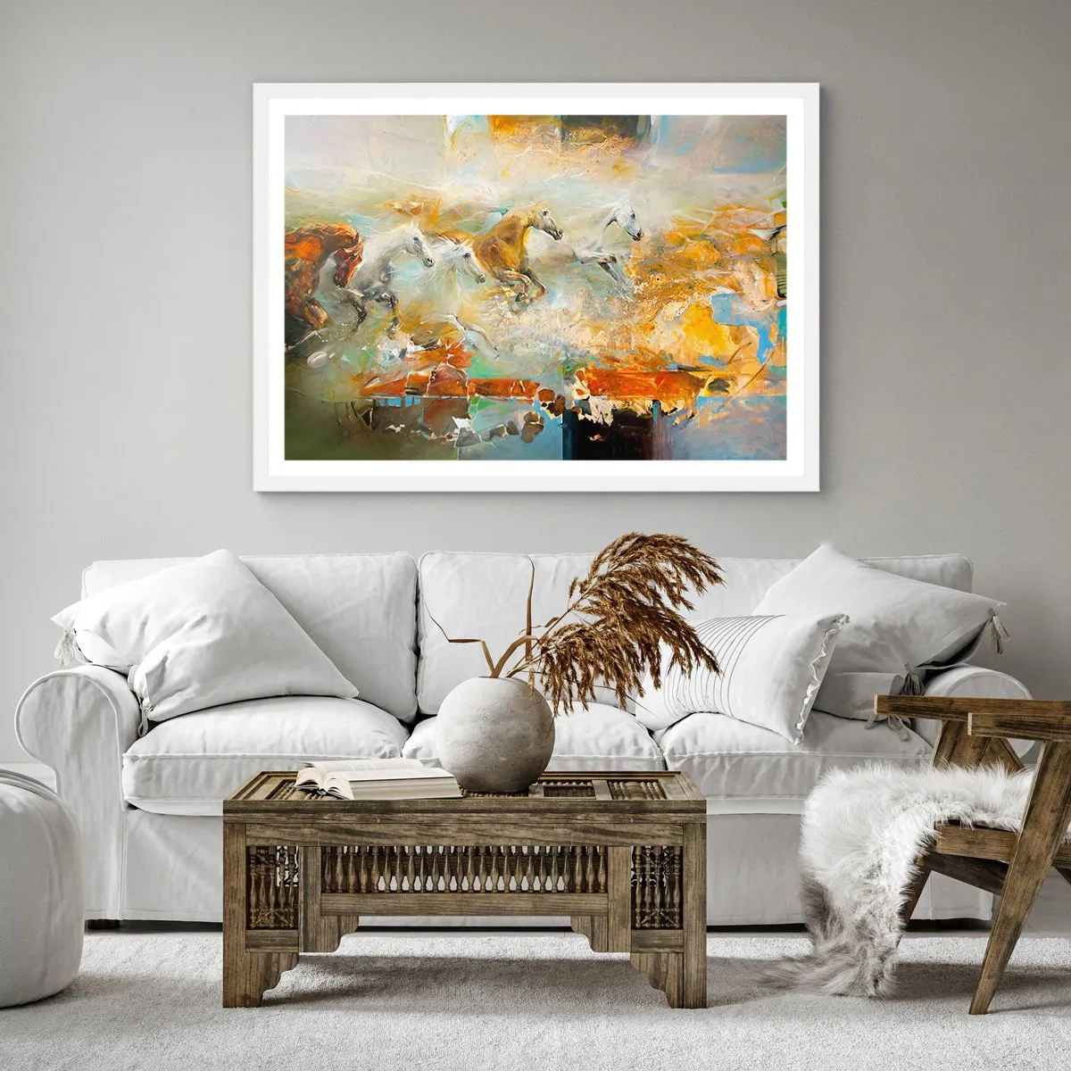 Poszter fekete keretben - Vágta a fényen át  - 60x60 cm