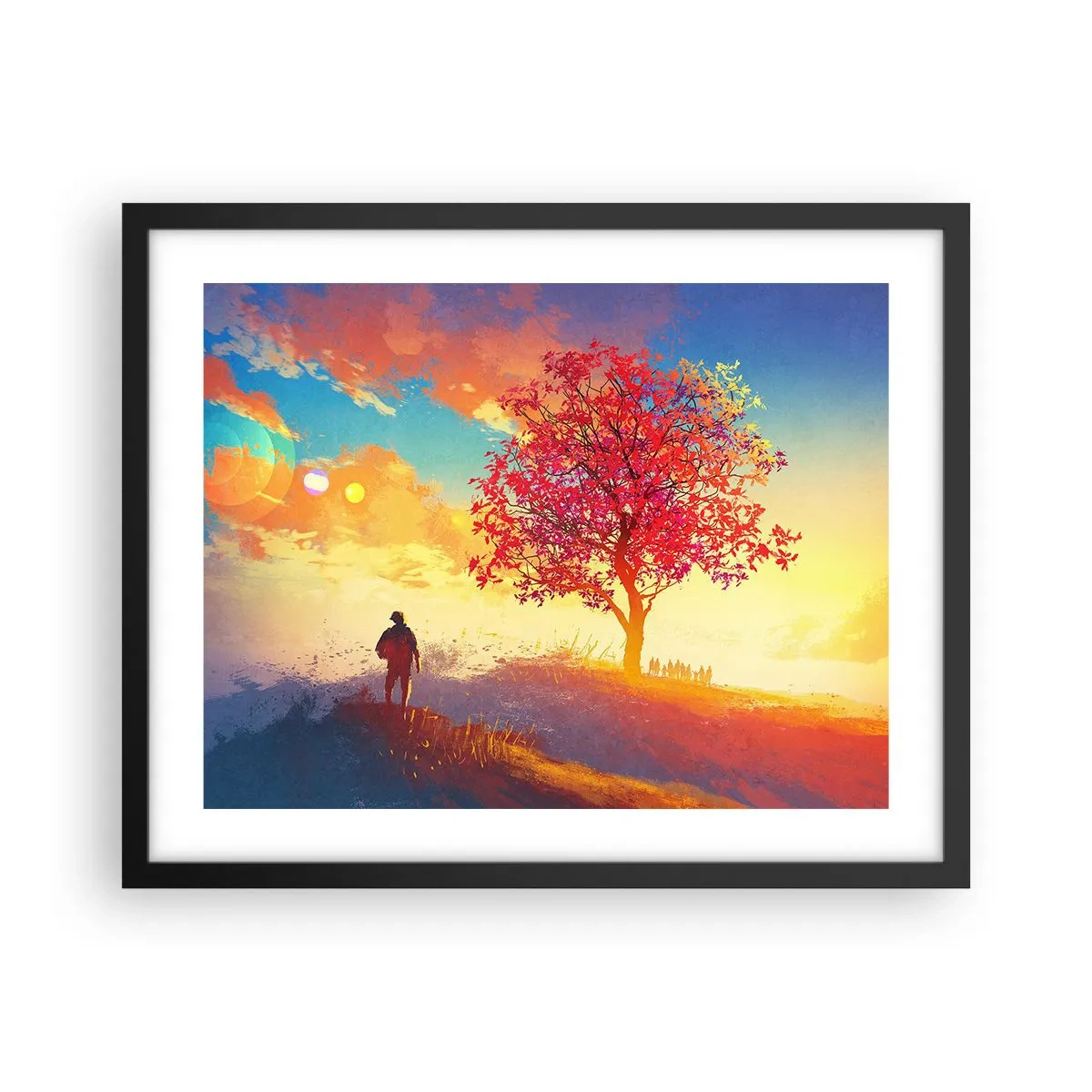 Poszter fehér keretben - Zarándok a célállomáson - 50x40 cm