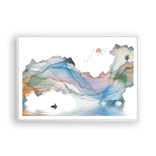 Poszter fekete keretben - A kristály hegyek felé - 100x70 cm