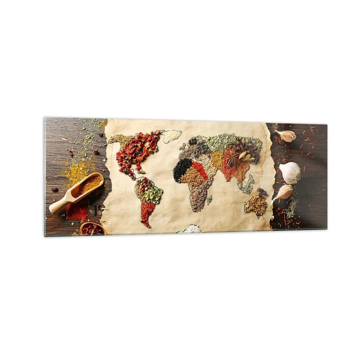 Üveg kép - A világ összes íze - 140x50 cm