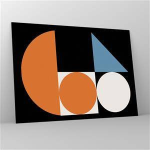 Üveg kép - Geometriai alakzatok absztrakt elrendezésben - 70x50cm - Képletes rendszer - Modern fali dekoráció nappalihoz és hálószobához ARTTOR
