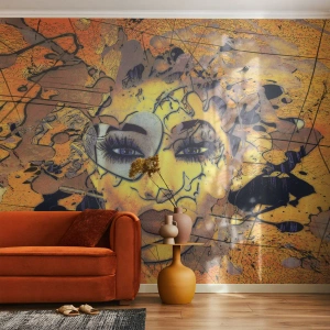 Fotótapéta Premium Sand - Napos szépség - Absztrakció, Női Arc, Szemek - 100x70 cm