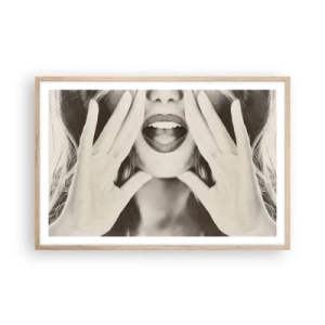 Poszter világos tölgy keretben - Jövök már! - 91x61 cm