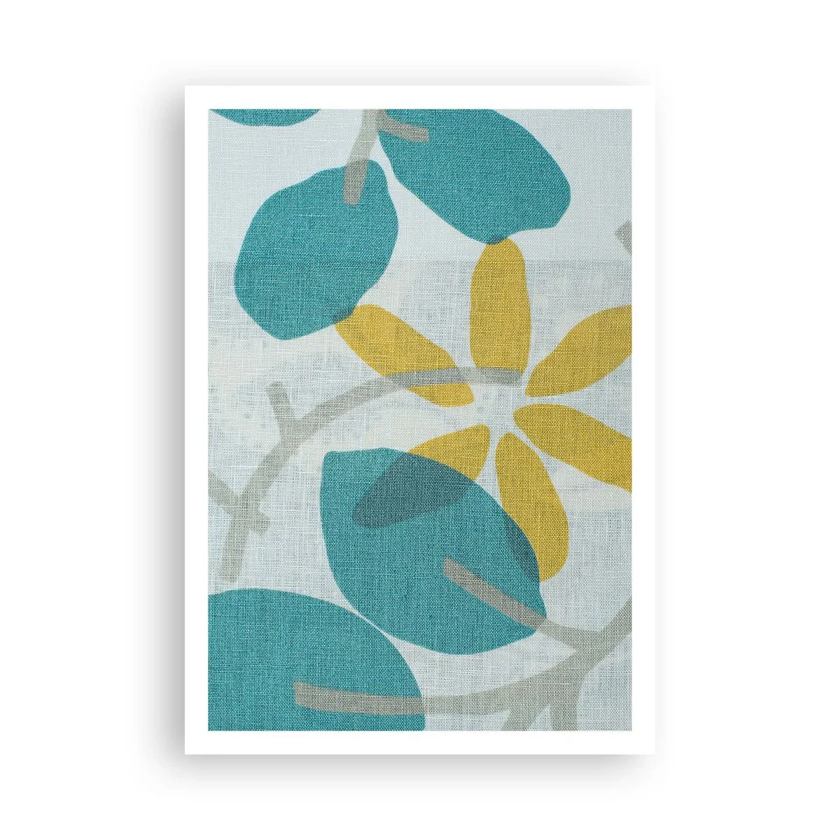 Poszter - Azúrkék levelek között - 70x100 cm