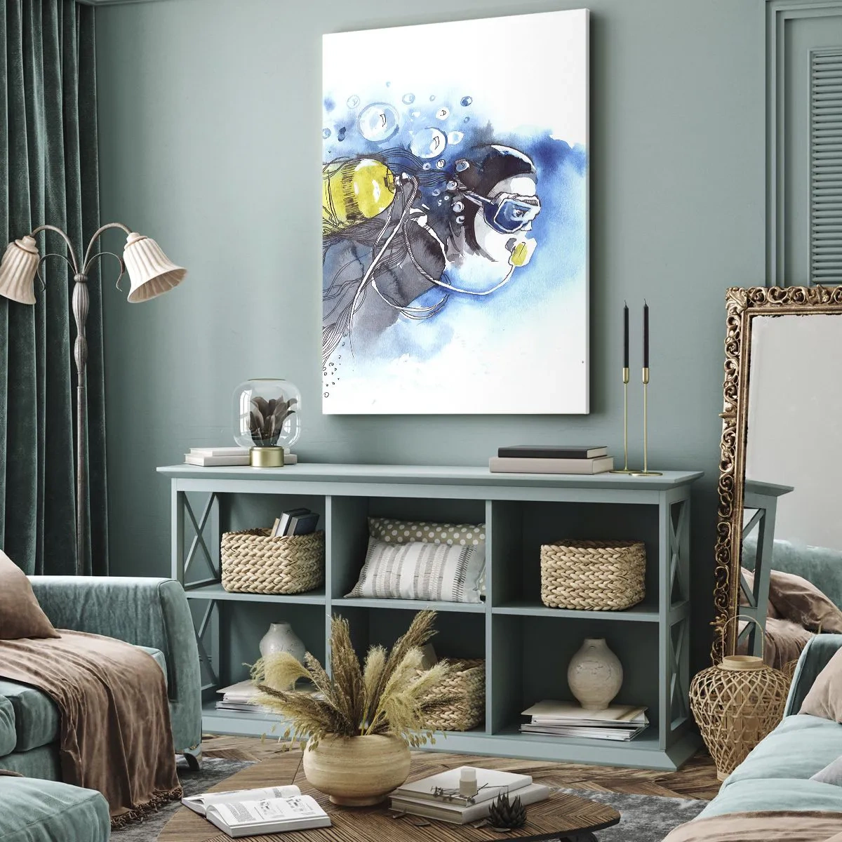 Vászonkép - Nagy kék - 70x100 cm