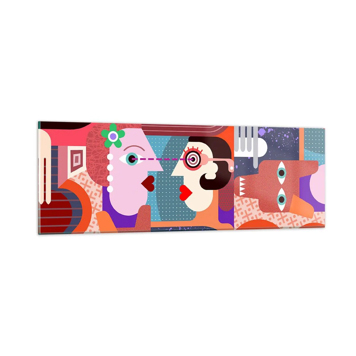 Üveg kép - Szemtől szembe - 90x30 cm