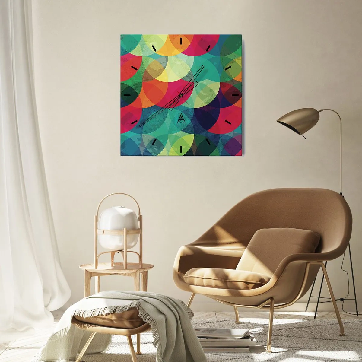 Falióra, Óra - Felszívárványság - 40x40 cm