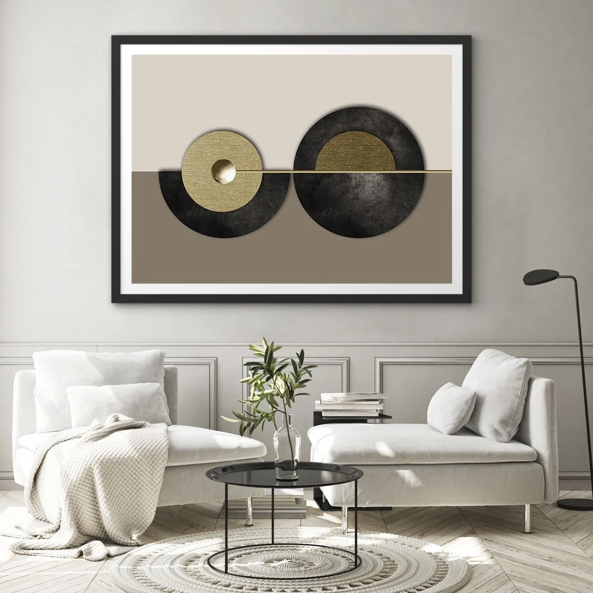 Poszter fehér keretben - Variációk egy kör körül - 91x61 cm