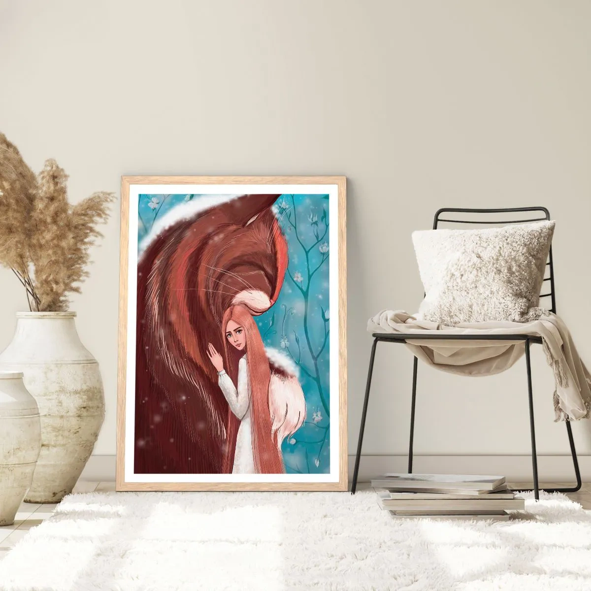 Poszter világos tölgy keretben - Üdvözöljük a mesében - 70x100 cm