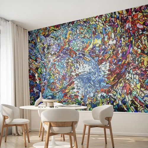 Fotótapéta Premium Canvas - Cseppes ólomüveg - Absztrakció, Darab, Grafika - 250x175 cm