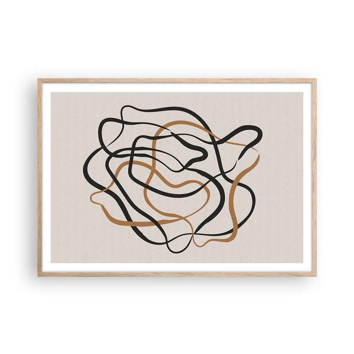 Poszter világos tölgy keretben - Minden összezavarodott - 100x70 cm