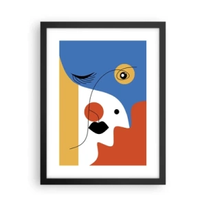 Poszter fehér keretben - Dekonstruált portré - 30x40 cm