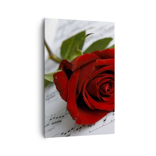 Vászonkép - Érzések zenéje skarlátvörös színben - 80x120 cm