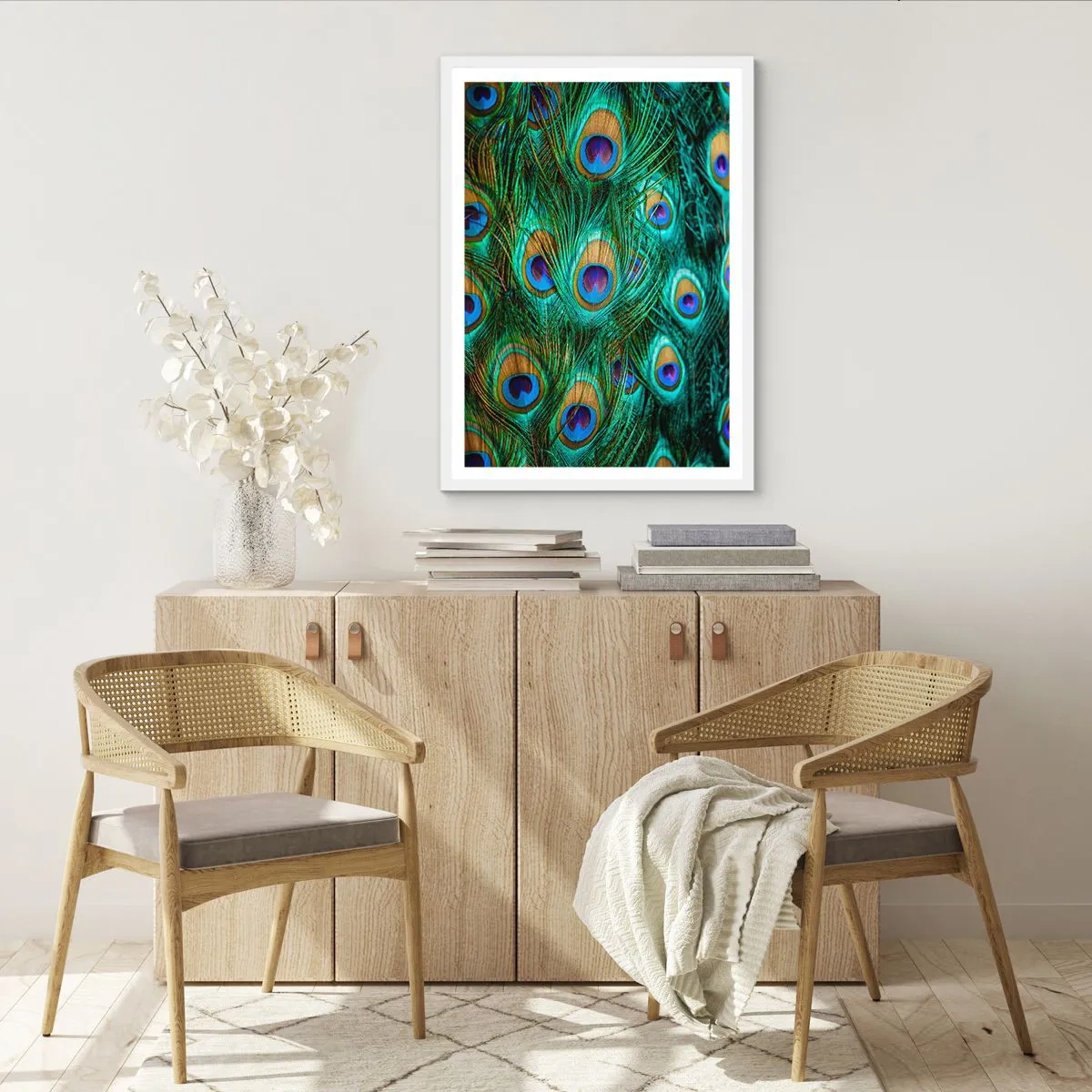 Poszter fekete keretben - Pávaszemű pillantás - 70x100 cm