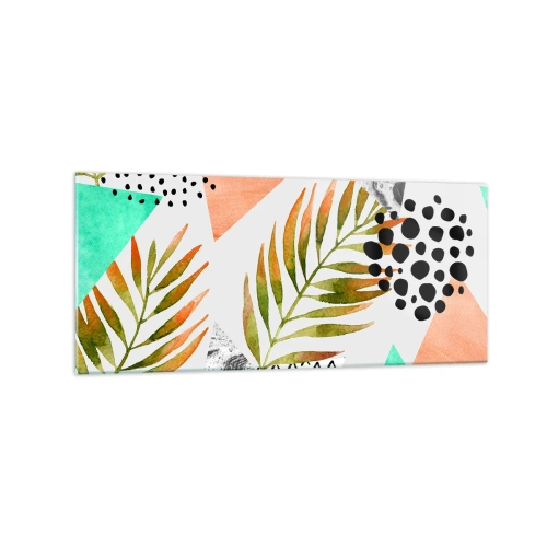 Üveg kép - Dekoráció pálmalevéllel - 120x50 cm