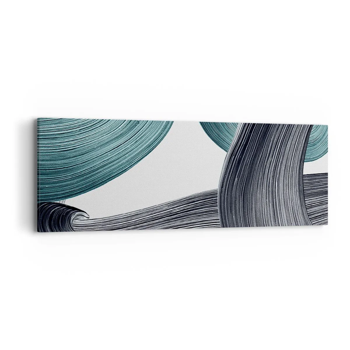 Vászonkép - Smaragdzöld és fekete nyomok - 90x30 cm