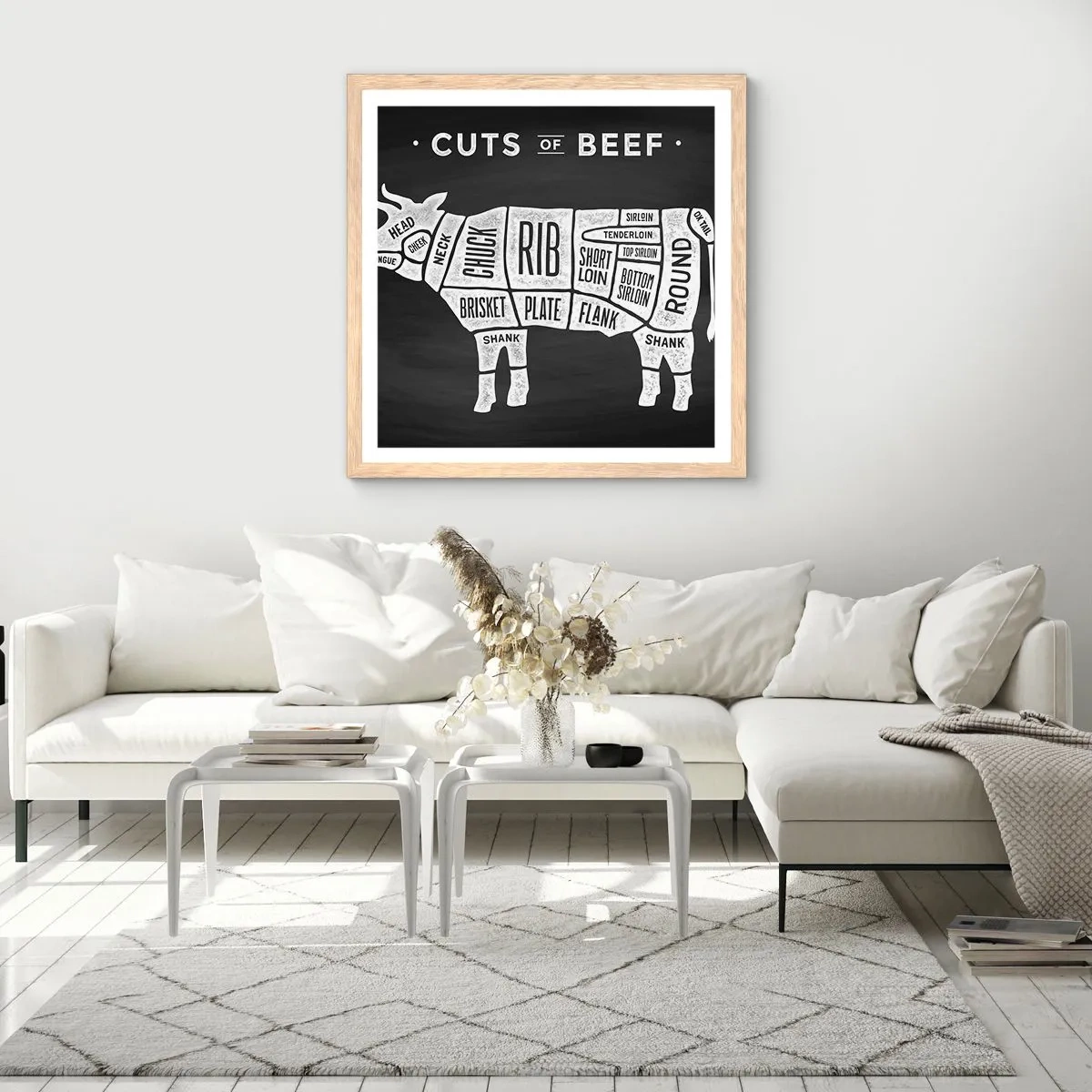 Poszter világos tölgy keretben - Mészáros ábécéskönyve - 60x60 cm