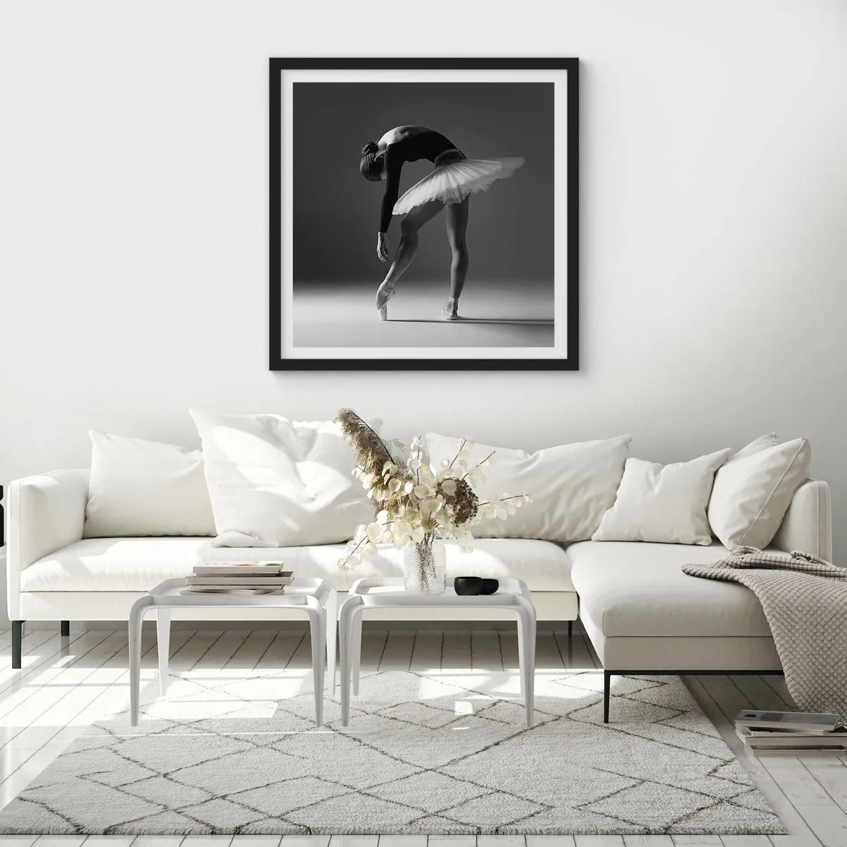 Poszter fehér keretben - Bella balerina - 40x40 cm