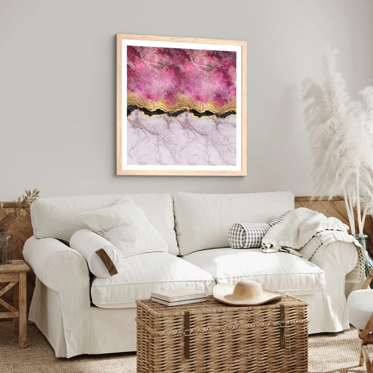 Poszter világos tölgy keretben - A határon - 40x40 cm