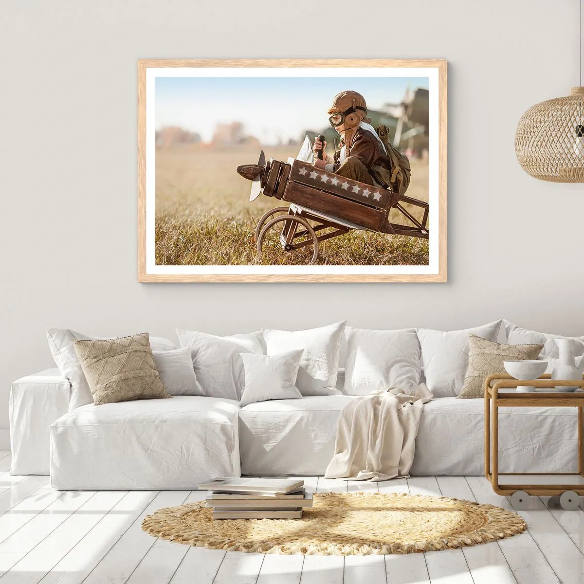 Poszter világos tölgy keretben - Indulás egy álom felé - 100x70 cm