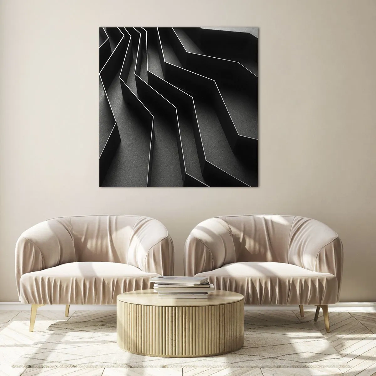 Üveg kép - Térbeli rend - 70x70 cm