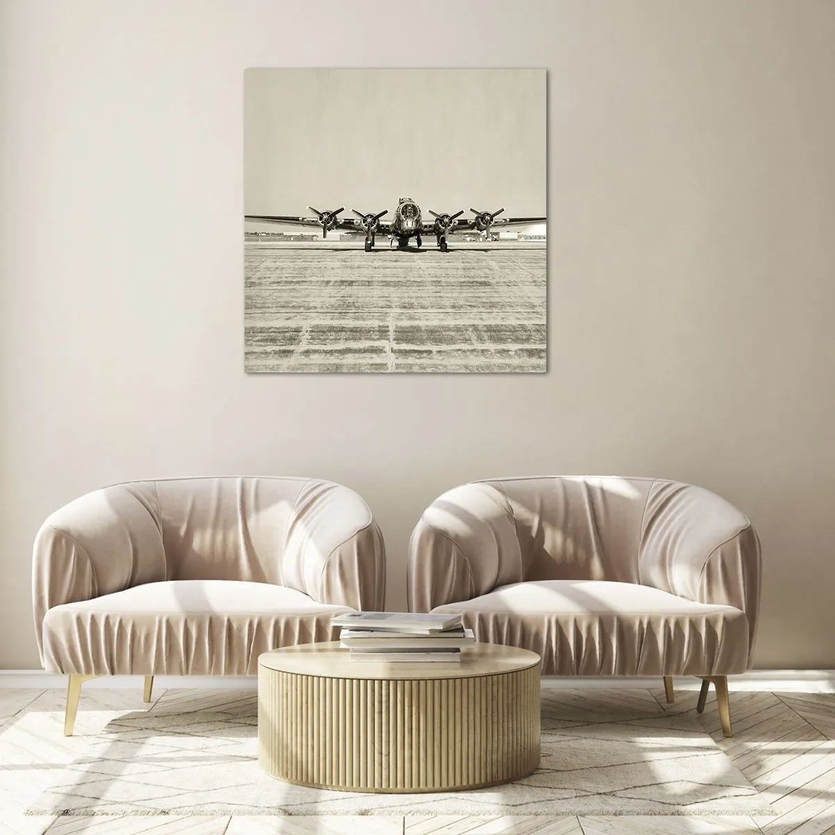 Üveg kép - Mint mindig készen - 70x70 cm