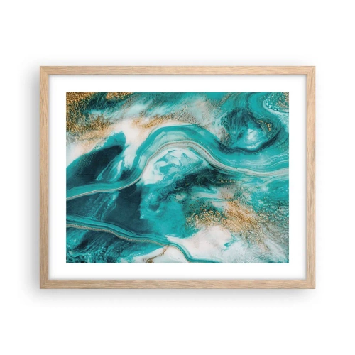 Poszter világos tölgy keretben - Az arany folyó - 50x40 cm