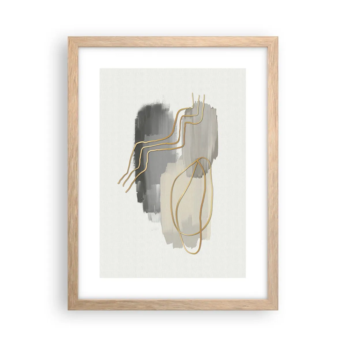 Poszter világos tölgy keretben - Létezés és mozgás - 30x40 cm