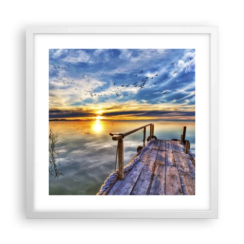 Poszter fekete keretben - Megnyugszik a szél - 40x40 cm