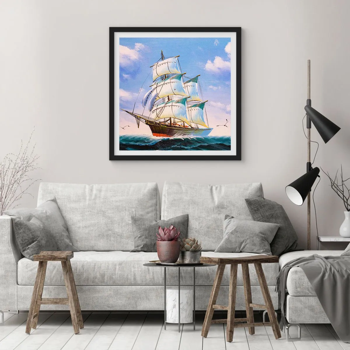 Poszter fehér keretben - Büszkén a széllel - 40x40 cm