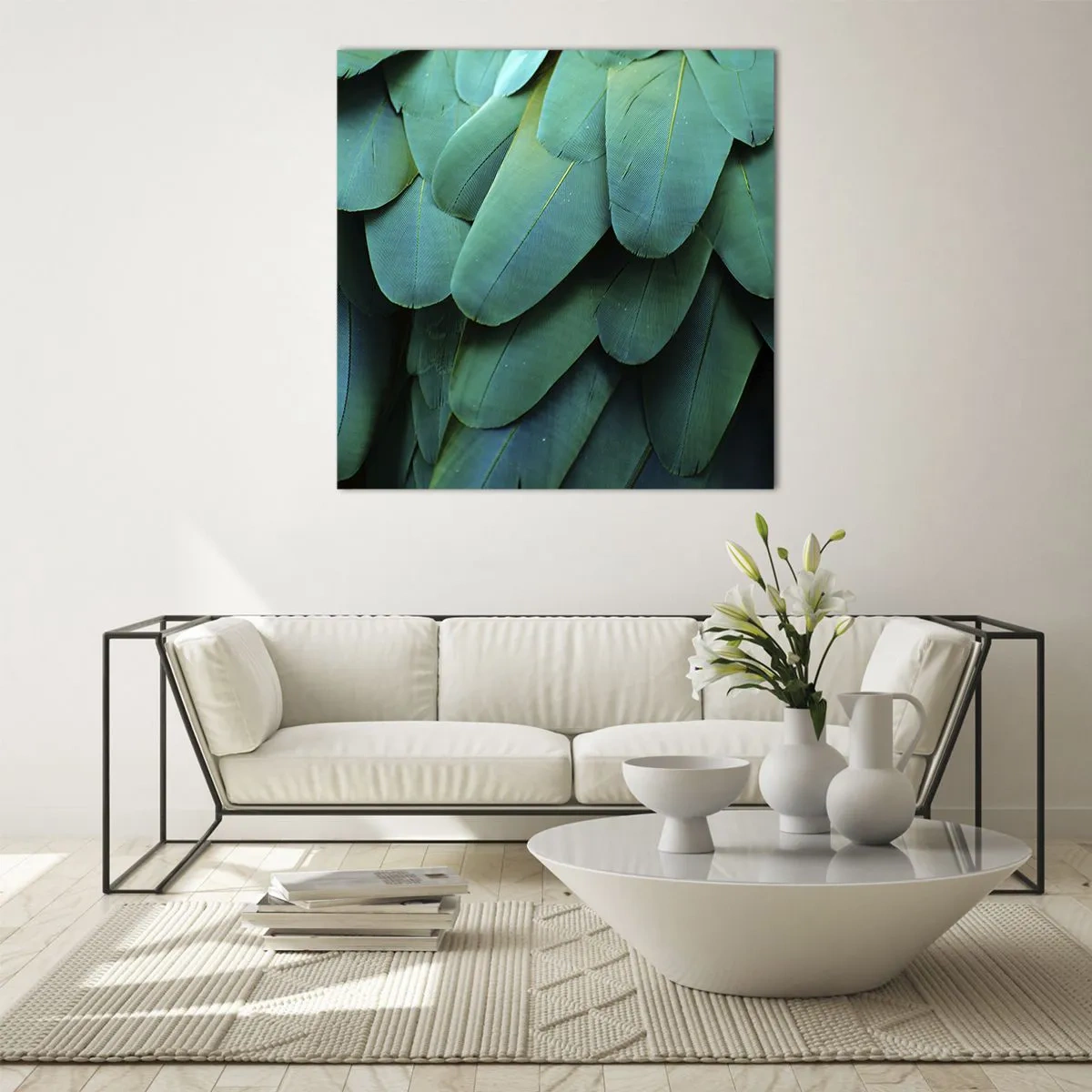 Üveg kép - A papagájtermészet precizitása - 70x70 cm