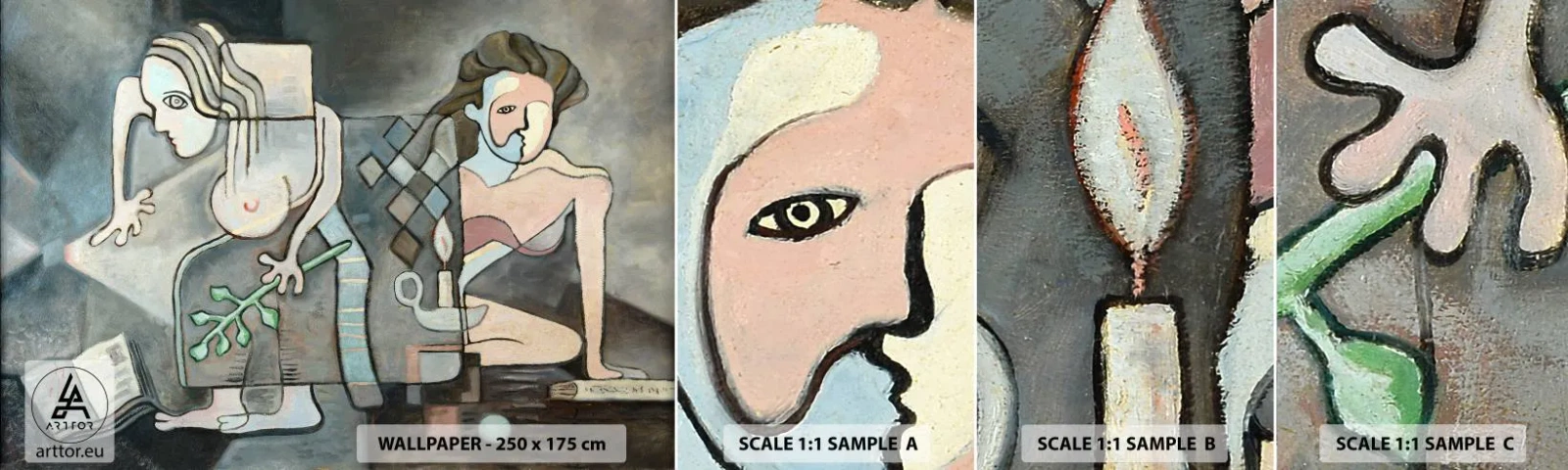 Fotótapéta Minta Standard Eco - Lélek és matéria mozaikja - Absztrakció, Kubizmus, Emberek - 100x30 cm