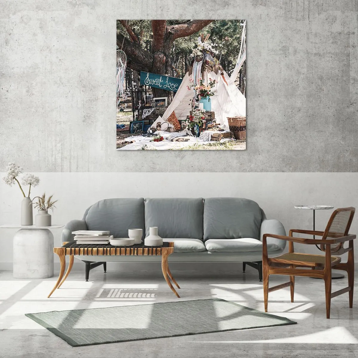 Üveg kép - Make love… - 40x40 cm