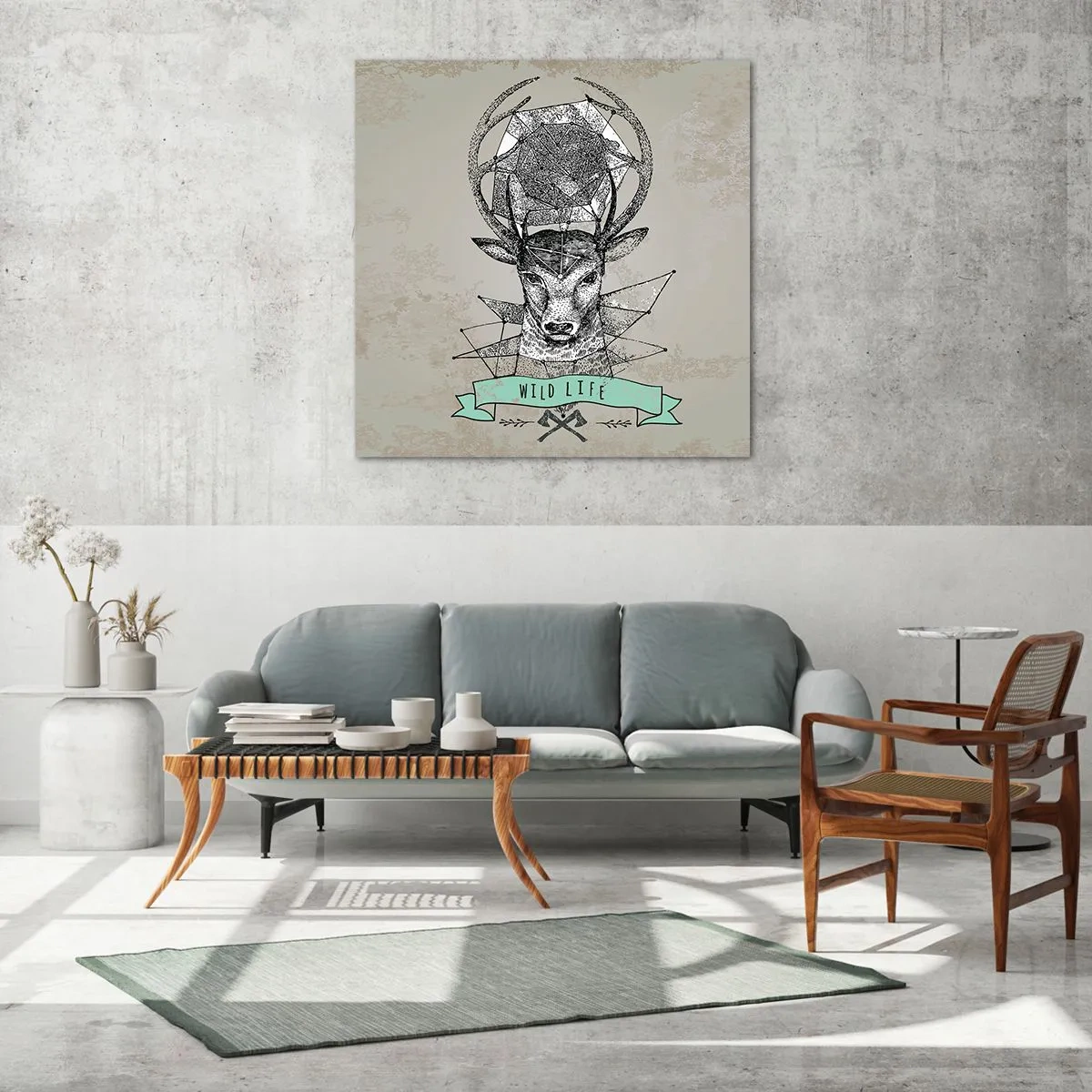 Üveg kép - Szt. Hubertus látomása - 40x40 cm