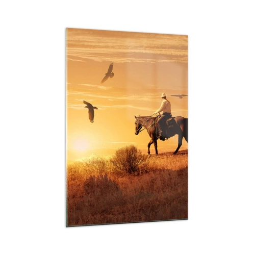 Üveg kép - Egyedül a prérin keresztül - 70x100 cm