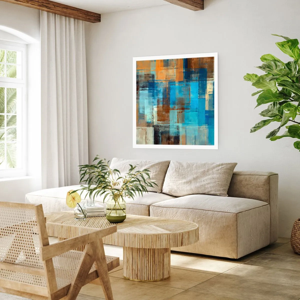 Poszter - A kék fátyolon keresztül - 40x40 cm