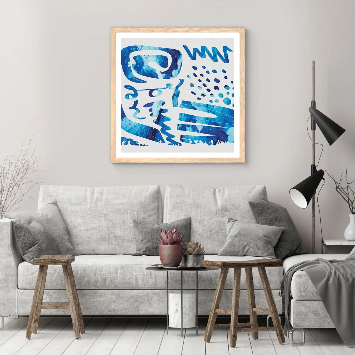 Poszter világos tölgy keretben - Vissza a gyökerekhez - 50x50 cm